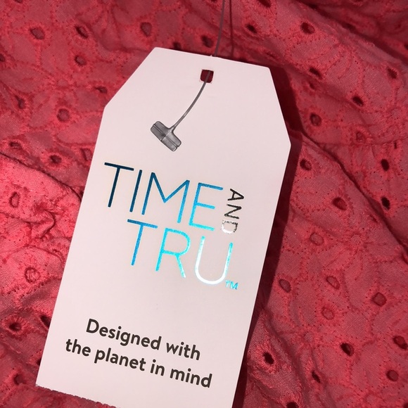 Time and Tru summer coral eyelet dress size 22 new with tags - Picture 7 of 10